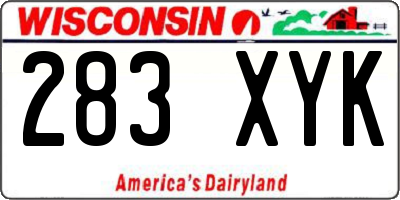 WI license plate 283XYK