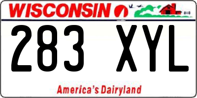 WI license plate 283XYL
