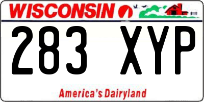 WI license plate 283XYP