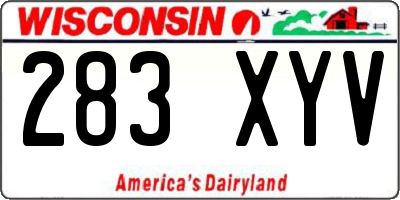 WI license plate 283XYV