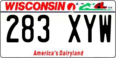 WI license plate 283XYW