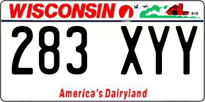 WI license plate 283XYY