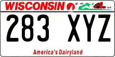 WI license plate 283XYZ