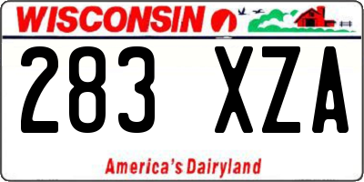 WI license plate 283XZA