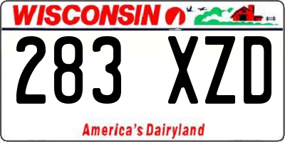 WI license plate 283XZD