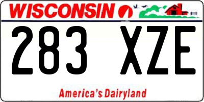 WI license plate 283XZE