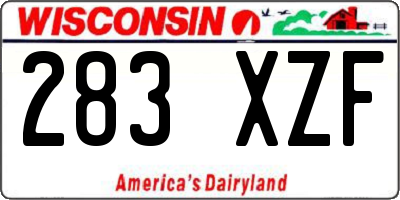 WI license plate 283XZF