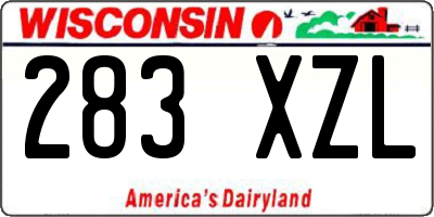 WI license plate 283XZL