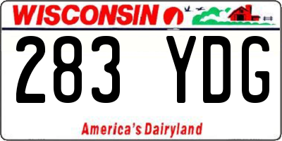 WI license plate 283YDG