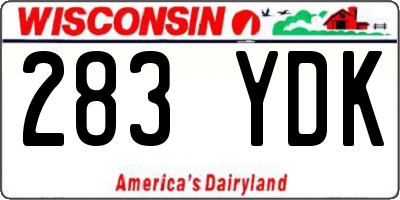WI license plate 283YDK