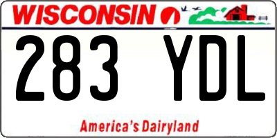 WI license plate 283YDL