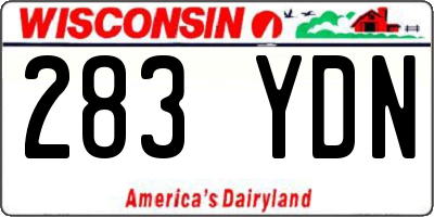 WI license plate 283YDN