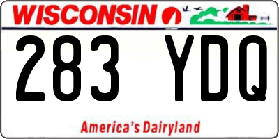 WI license plate 283YDQ