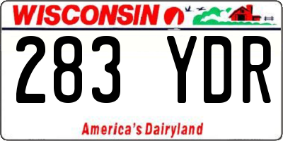WI license plate 283YDR