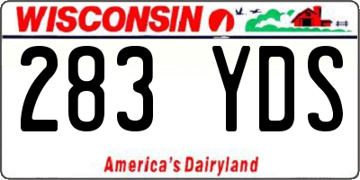 WI license plate 283YDS