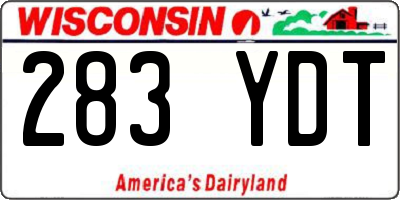 WI license plate 283YDT