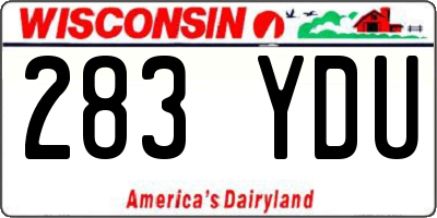 WI license plate 283YDU