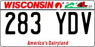 WI license plate 283YDV