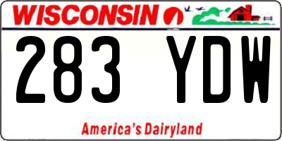 WI license plate 283YDW