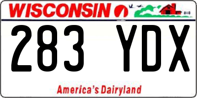 WI license plate 283YDX
