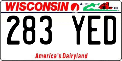 WI license plate 283YED