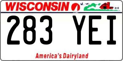 WI license plate 283YEI