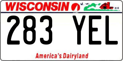 WI license plate 283YEL