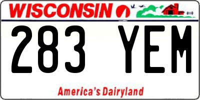 WI license plate 283YEM