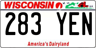 WI license plate 283YEN