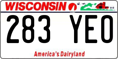 WI license plate 283YEO