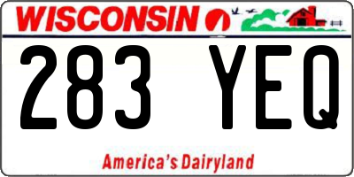 WI license plate 283YEQ