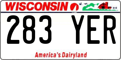 WI license plate 283YER