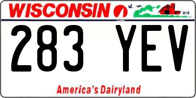 WI license plate 283YEV