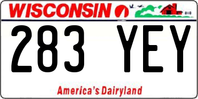 WI license plate 283YEY