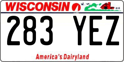 WI license plate 283YEZ