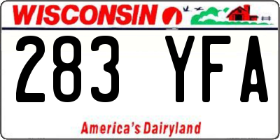 WI license plate 283YFA