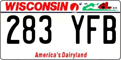WI license plate 283YFB