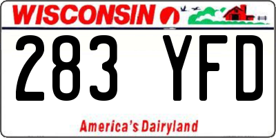 WI license plate 283YFD