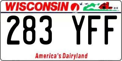 WI license plate 283YFF