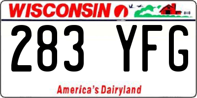 WI license plate 283YFG