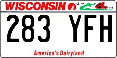 WI license plate 283YFH