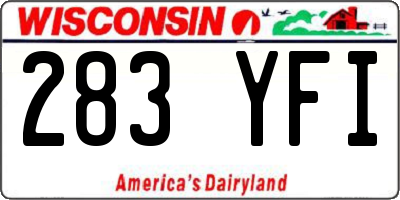 WI license plate 283YFI