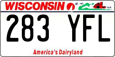 WI license plate 283YFL