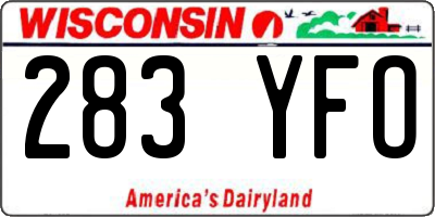 WI license plate 283YFO