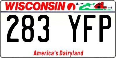 WI license plate 283YFP