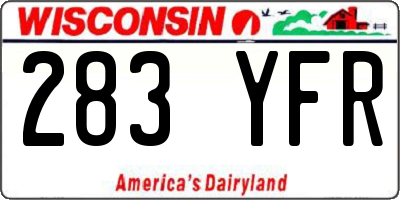 WI license plate 283YFR