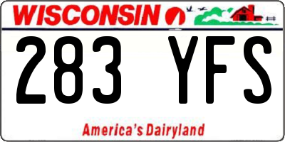 WI license plate 283YFS
