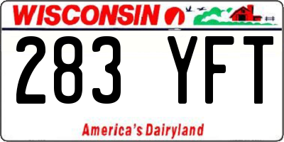 WI license plate 283YFT