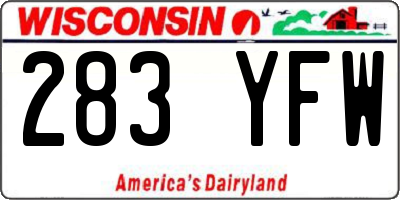 WI license plate 283YFW