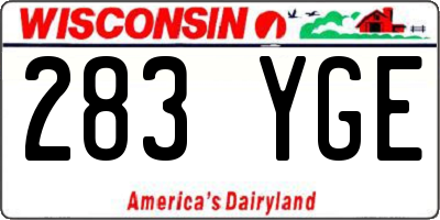 WI license plate 283YGE